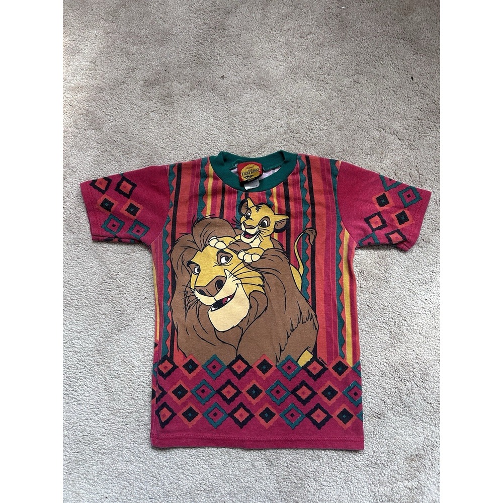 Super Rare Vintage Disney Lion King Shirt 90s Print Simba Mufasa Clean Toddler